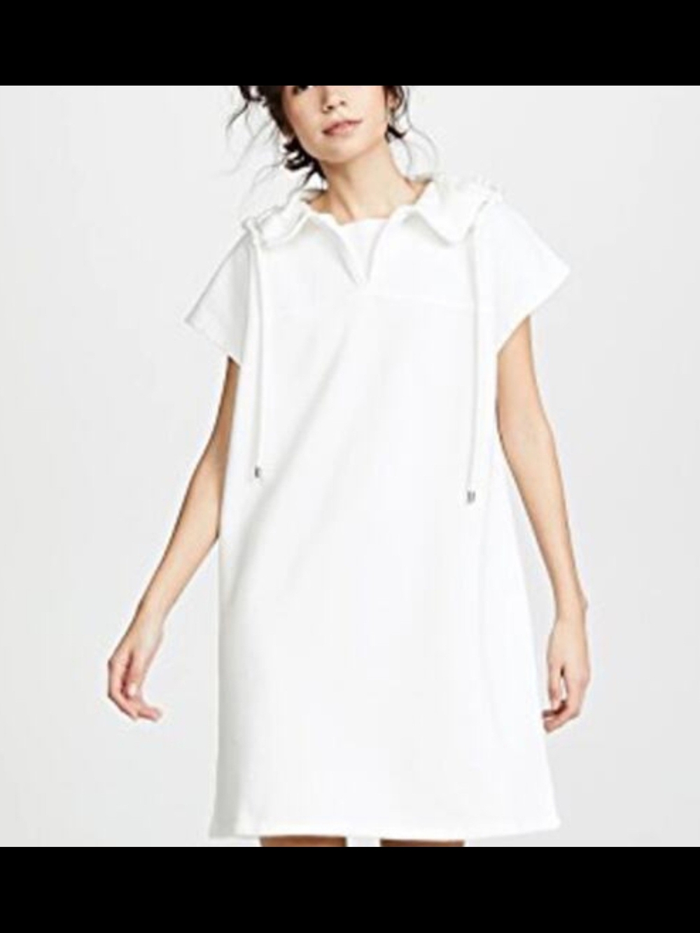 See By Chloe White Hooded Short-Sleeve Swim Coverup Dress